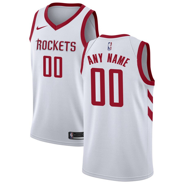 Men's White Houston Rockets Active Player Custom Stitched Basketball Jersey